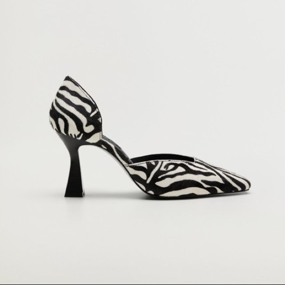 NWOT. Mango Zebra Leather High Heels. Size 6,5. - Picture 1 of 8